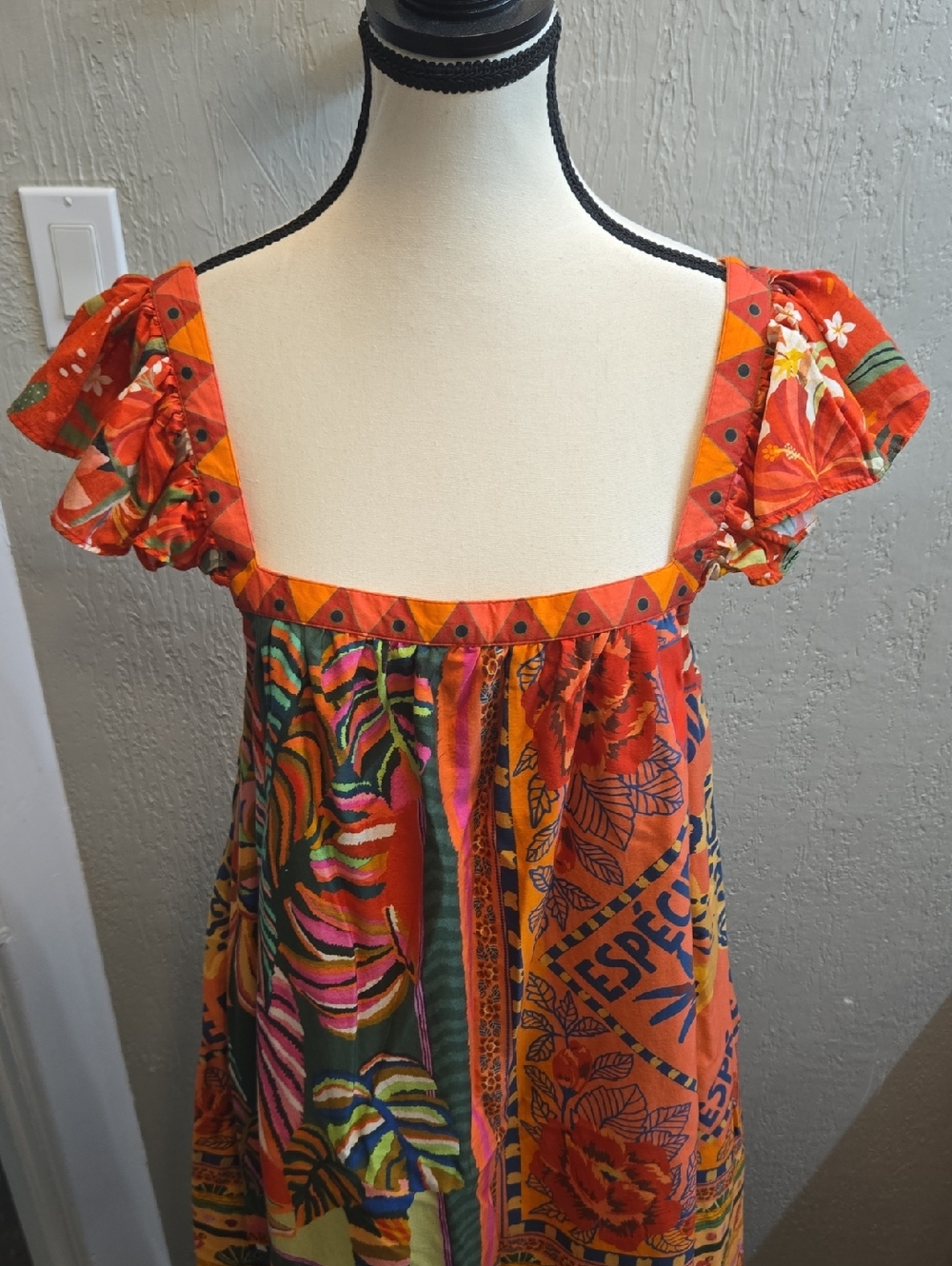 Anthropologie by Farm Rio Mosaic Ruffled Sun Midi Dress - Picture 6 of 15